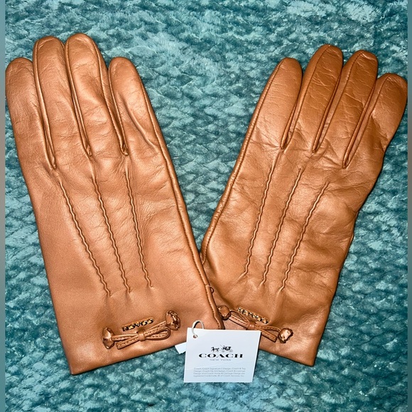 Coach Accessories - Coach Leather Gloves - NWT Tan